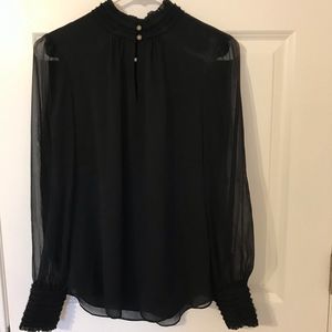 White House Black Market Black Blouse - Size 2